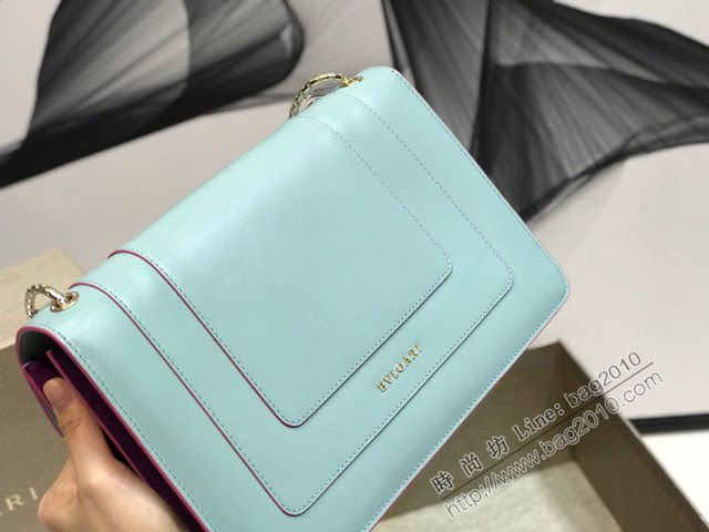Bvlgari女包 寶格麗最新馬卡龍春夏限定色系雙層蛇頭包 B35362 寶格麗女士鏈條肩背包  fyd1497